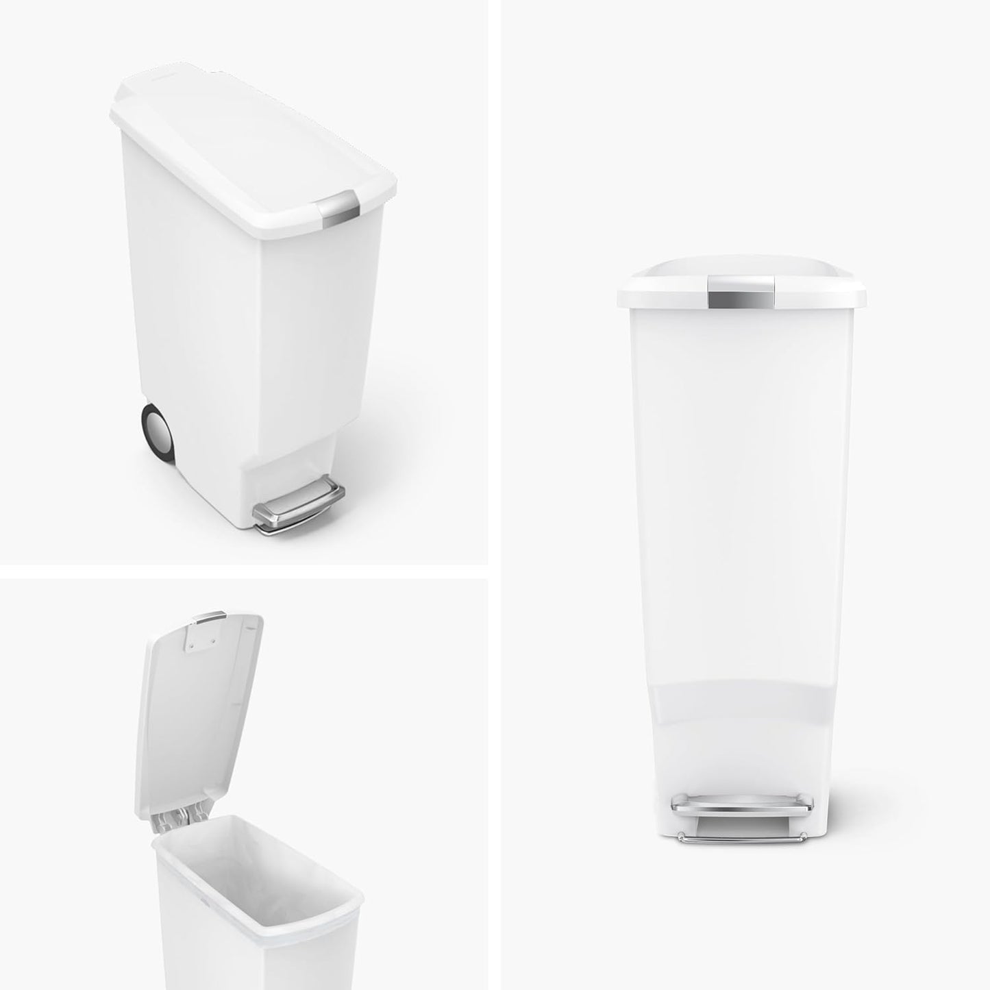 Simplehuman 40 Liter / 10.6 Gallon Slim Kitchen Step Trash Can With Secure Slide Lock