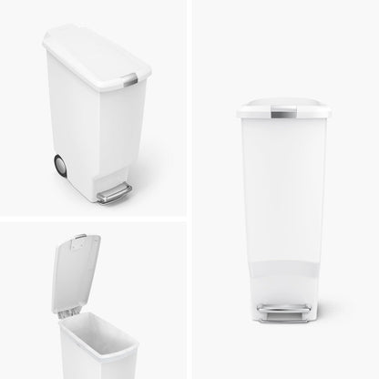 Simplehuman 40 Liter / 10.6 Gallon Slim Kitchen Step Trash Can With Secure Slide Lock