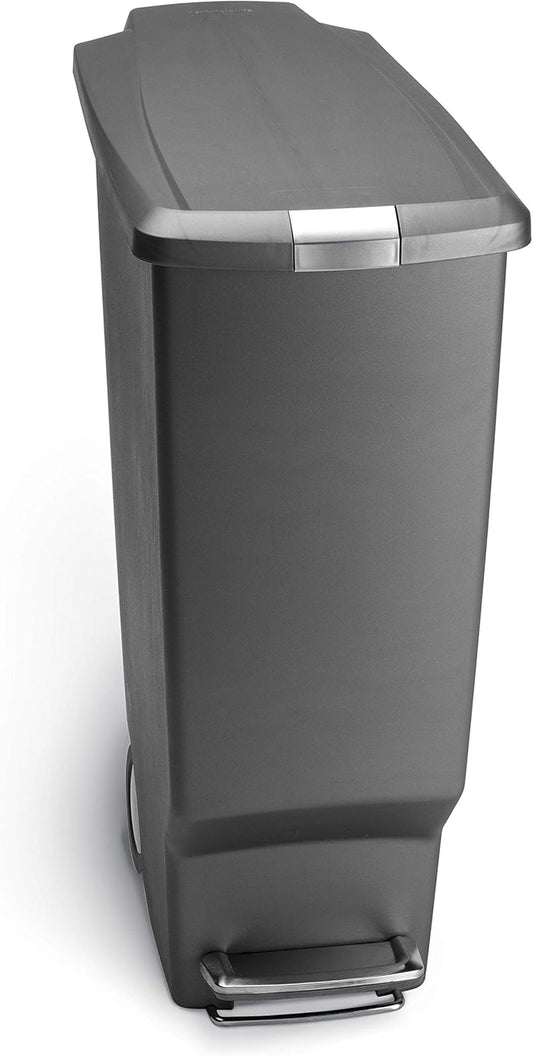 Simplehuman 40 Liter / 10.6 Gallon Slim Kitchen Step Trash Can With Secure Slide Lock