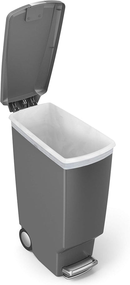 Simplehuman 40 Liter / 10.6 Gallon Slim Kitchen Step Trash Can With Secure Slide Lock