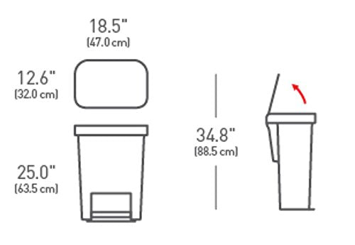 Simplehuman 45L Rectangular Pedal Bin with Liner Pocket