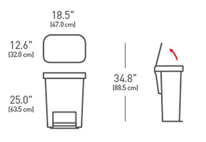 Simplehuman 45L Rectangular Pedal Bin with Liner Pocket