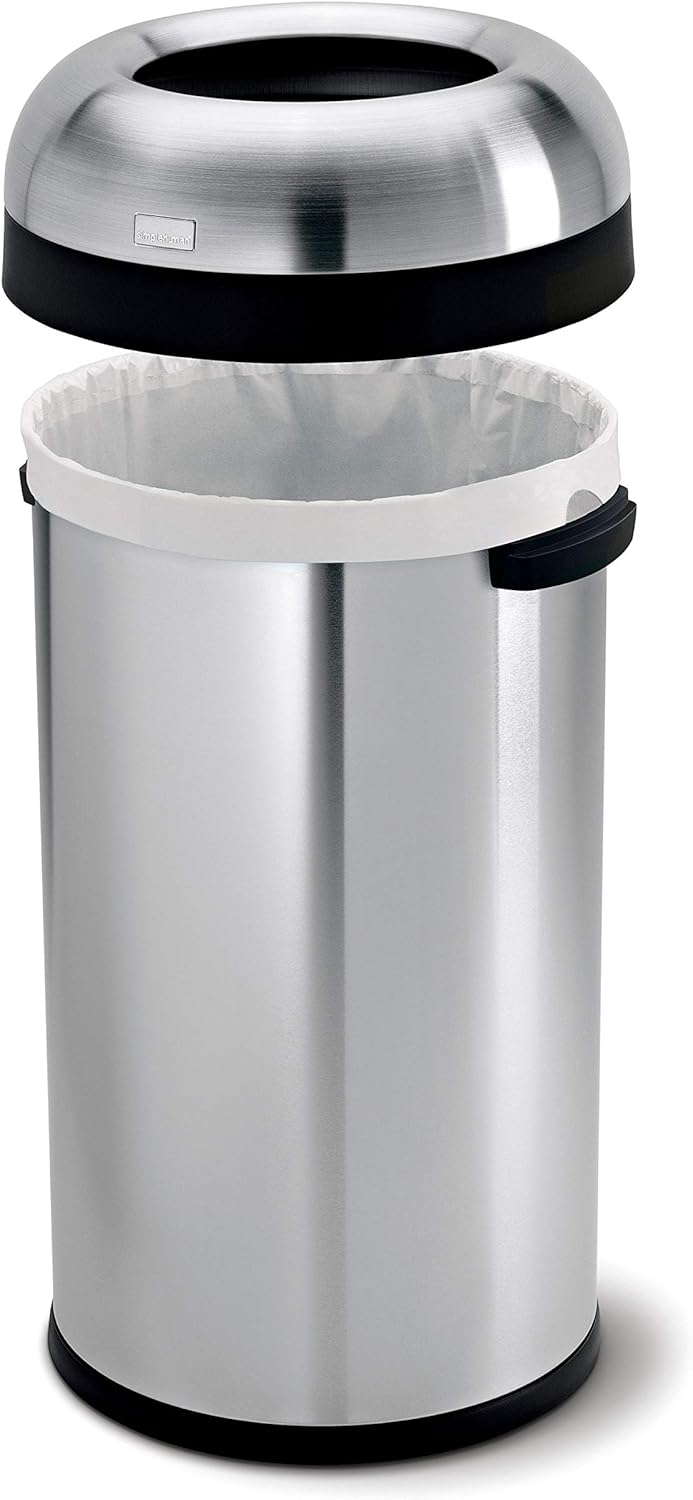 Simplehuman 60L Bullet Open Office Business Commercial Bin, Large Capacity