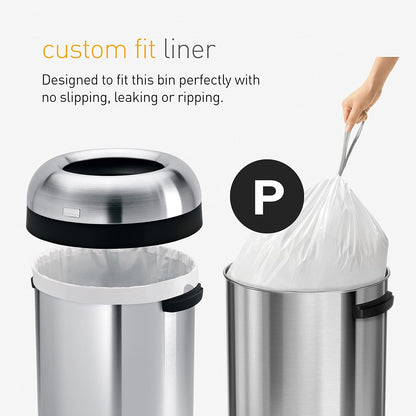 Simplehuman 60L Bullet Open Office Business Commercial Bin, Large Capacity