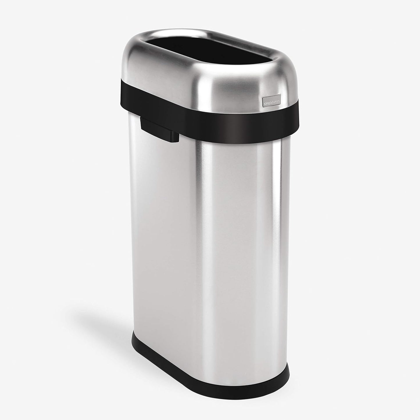 Simplehuman 50 Liter  Slim Open Top Trash Can, Commercial Grade Heavy Gauge Brushed Stainless Steel