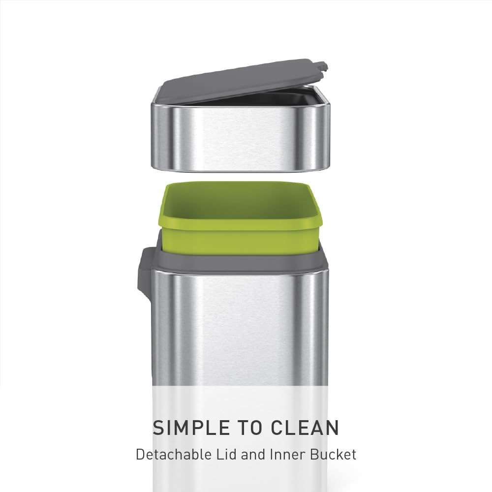 Simplehuman 4L Compost Caddy, Indoor Kitchen Countertop Bin for Food Waste