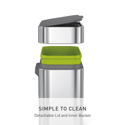 Simplehuman 4L Compost Caddy, Indoor Kitchen Countertop Bin for Food Waste