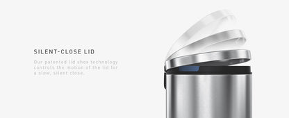 Simplehuman 30 Liter / 8 Gallon Round Step Trash Can, Brushed Stainless Steel