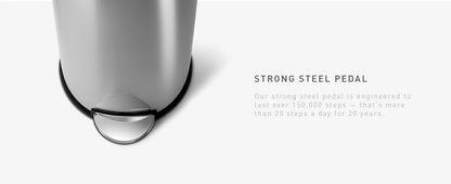 Simplehuman 30 Liter / 8 Gallon Round Step Trash Can, Brushed Stainless Steel