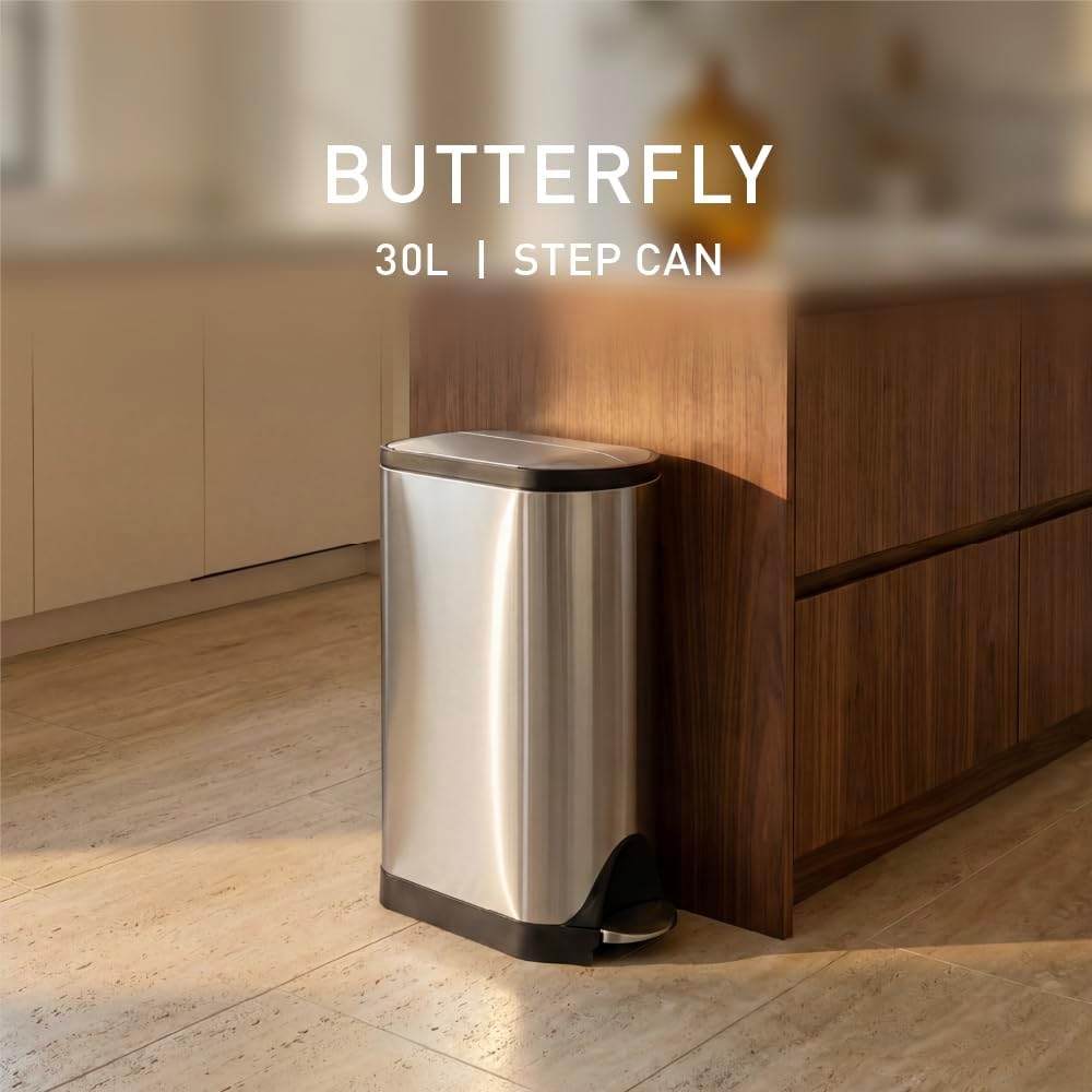 Simplehuman 30L Slim Butterfly Kitchen Pedal Bin