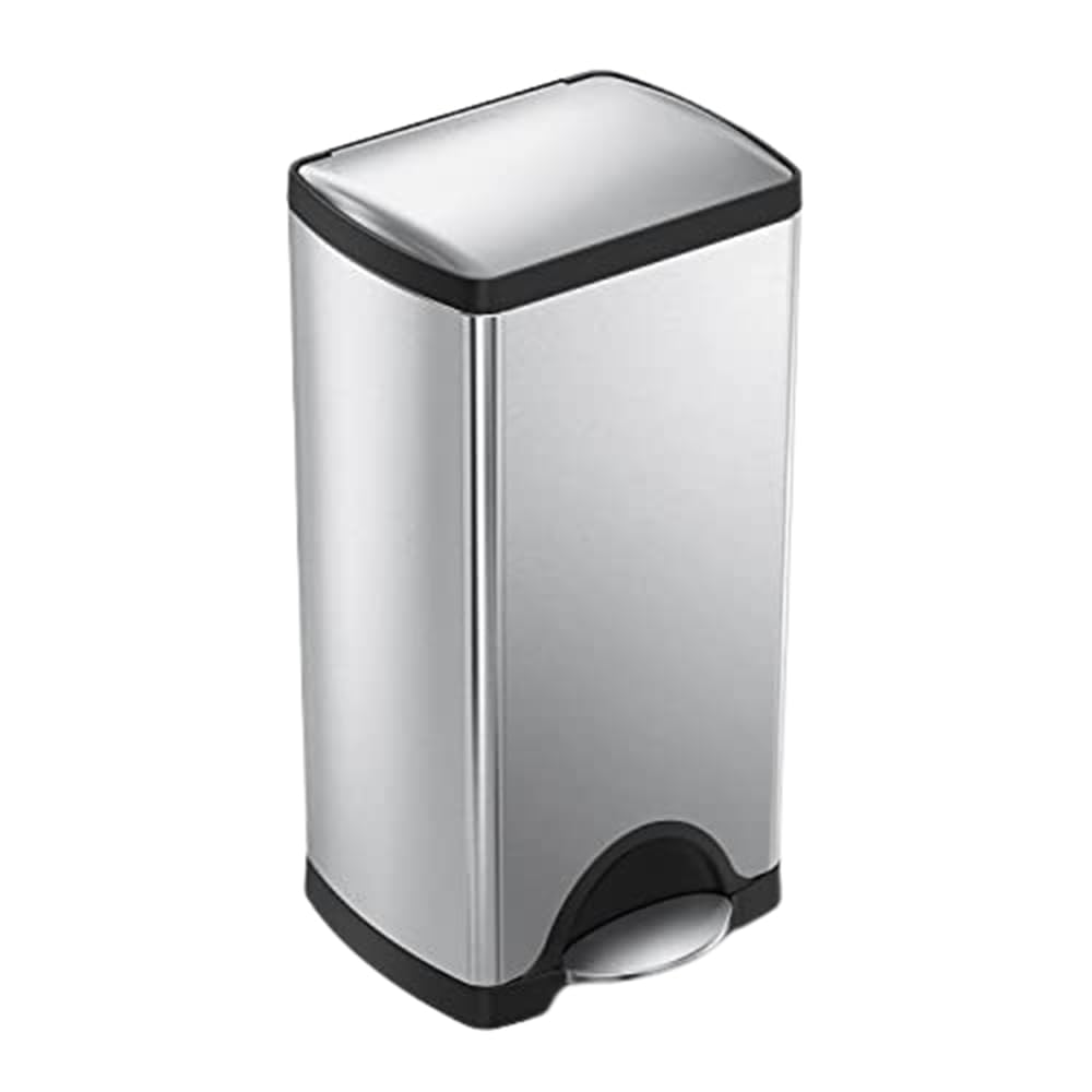 Simplehuman 30L Rectangular Kitchen Pedal Bin, Strong Steel Pedal