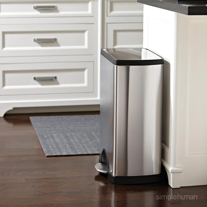 Simplehuman 30L Rectangular Kitchen Pedal Bin, Strong Steel Pedal