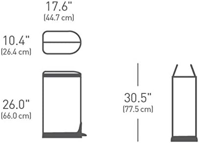 Simplehuman 30L Butterfly Pedal Bin, Brushed Steel with Black Plastic Lid