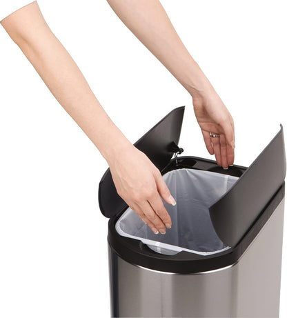 Simplehuman 30L Butterfly Pedal Bin, Brushed Steel with Black Plastic Lid