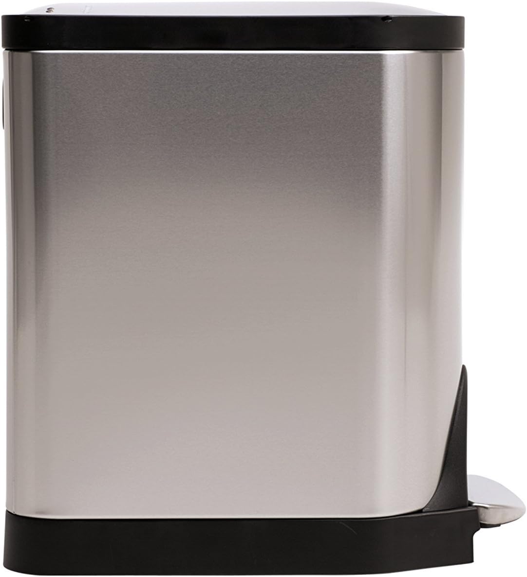 Simplehuman 30L Butterfly Pedal Bin, Brushed Steel with Black Plastic Lid