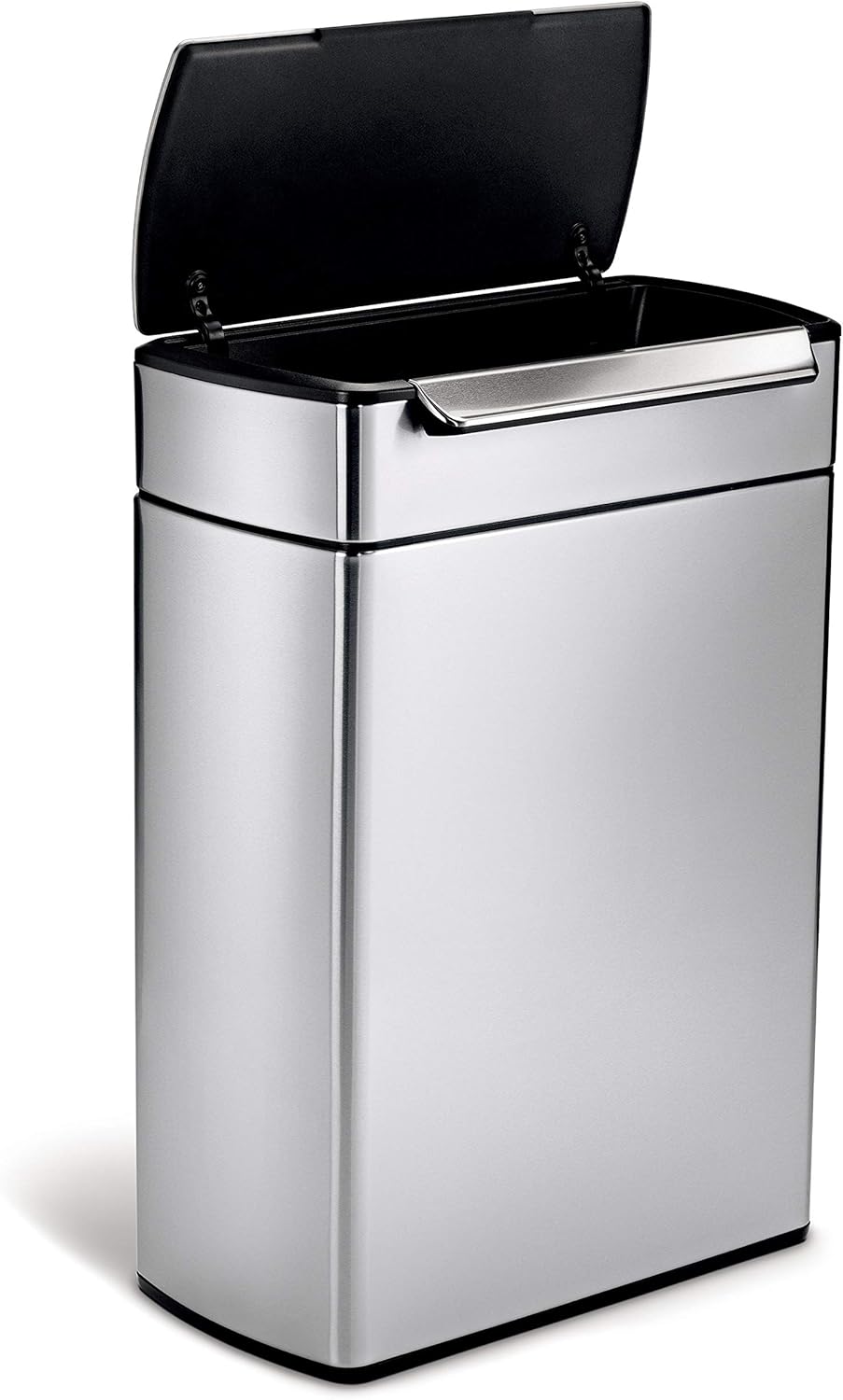 Simplehuman 48 Liter Touch-Bar Dual Compartment Kitchen Recycling Trash Can, Brushed Stainless Steel