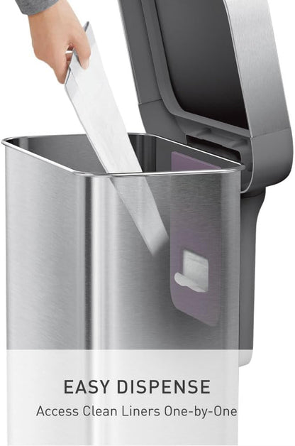 Simplehuman Rectangular Step Can, 55L / 45L Kitchen Trash Can
