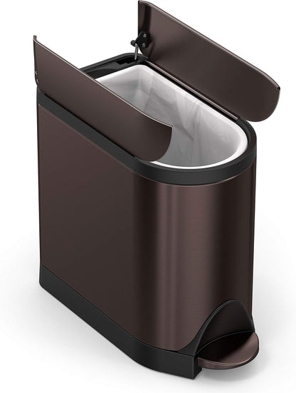 Simplehuman 10L Butterfly Pedal Bin, Dark Bronze Stainless Steel