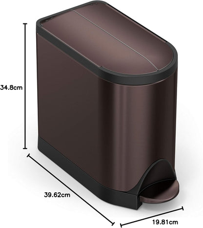 Simplehuman 10L Butterfly Pedal Bin, Dark Bronze Stainless Steel
