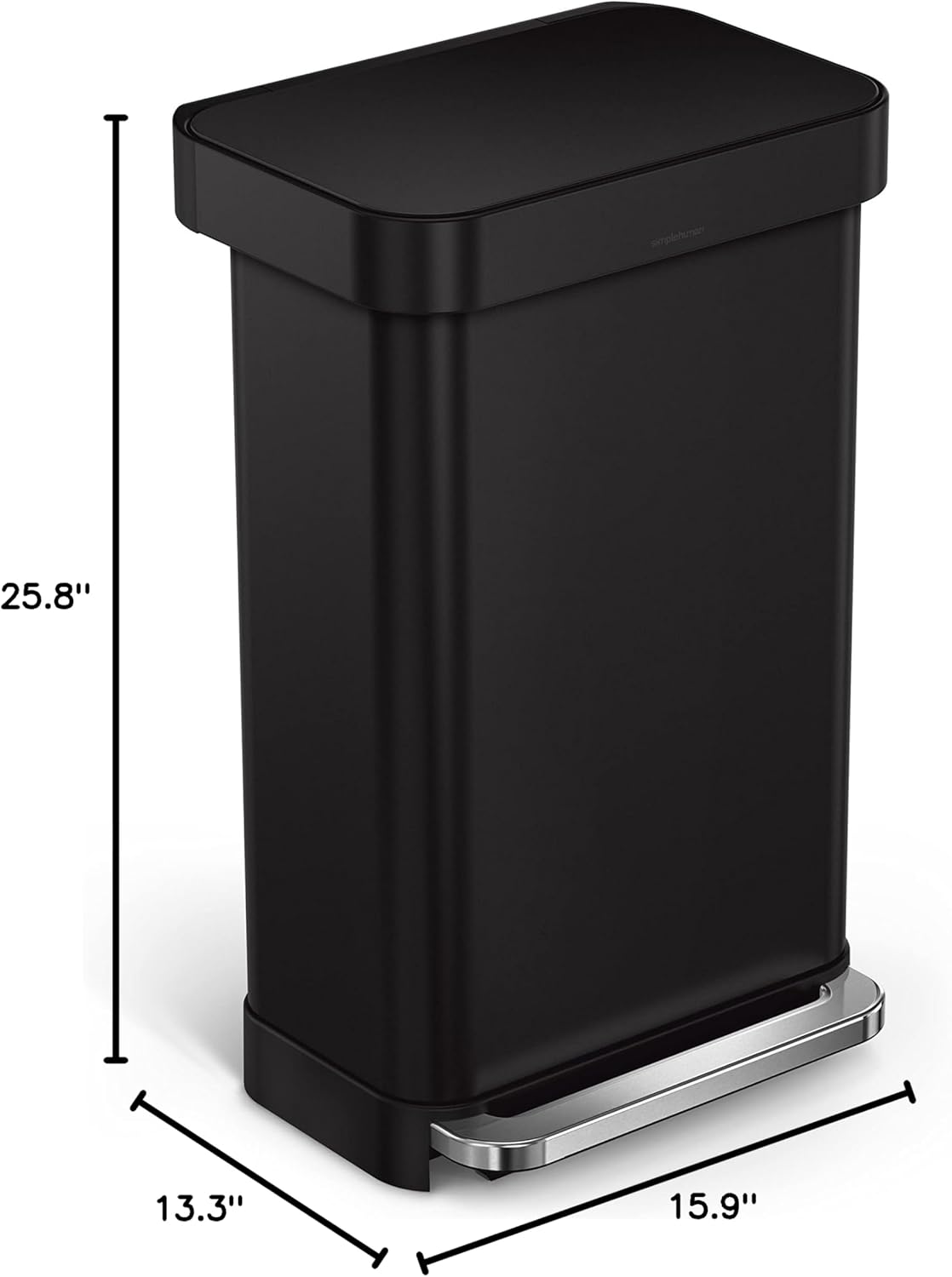Simplehuman Rectangular Step Can, 45L  Kitchen Trash Can