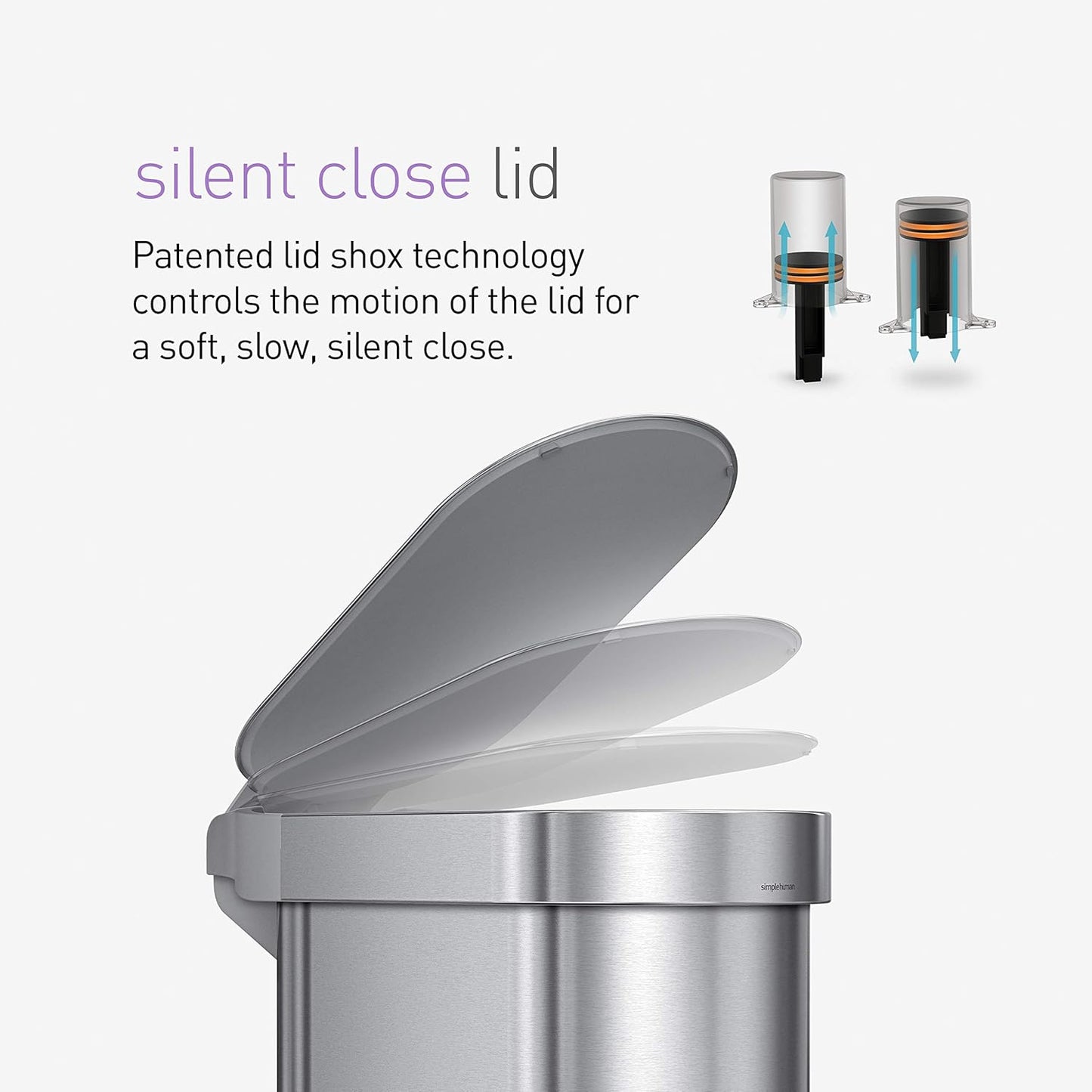 Simplehuman 45 Liter / 12 Gallon Slim Hands-Free Kitchen Step Trash Can