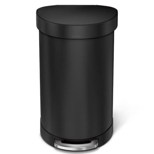 Simplehuman Semi round pedal bin, with liner rim, Black 45L