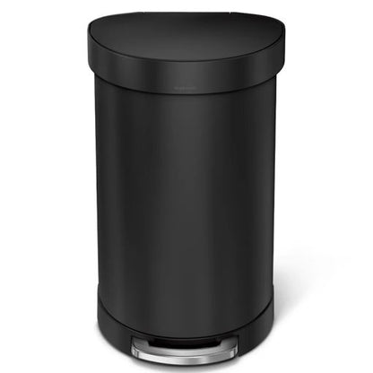 Simplehuman Semi round pedal bin, with liner rim, Black 45L