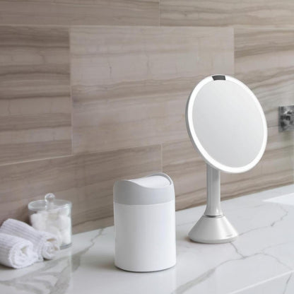 Simplehuman Mini Countertop Trash Can, 1.5L / 0.4 Gallon Compact Vanity Trash Can, Balanced Swing Lid