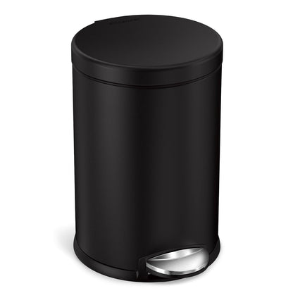 Simplehuman Round Step Can, 4.5L / 1.2 Gallon Compact Bathroom Trash Can