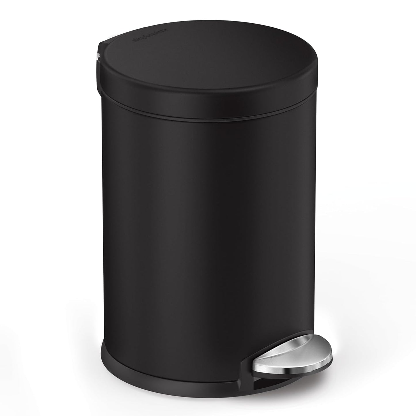 Simplehuman Round Step Can, 4.5L / 1.2 Gallon Compact Bathroom Trash Can