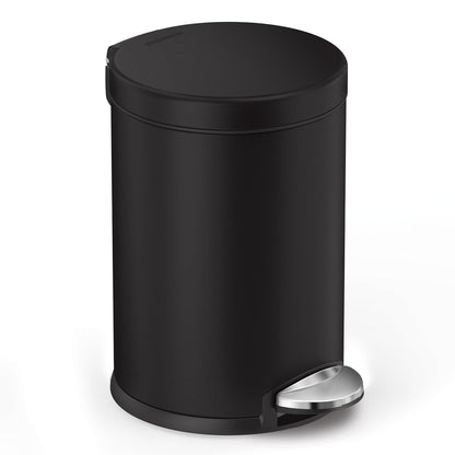 Simplehuman Round Step Can, 4.5L / 1.2 Gallon Compact Bathroom Trash Can