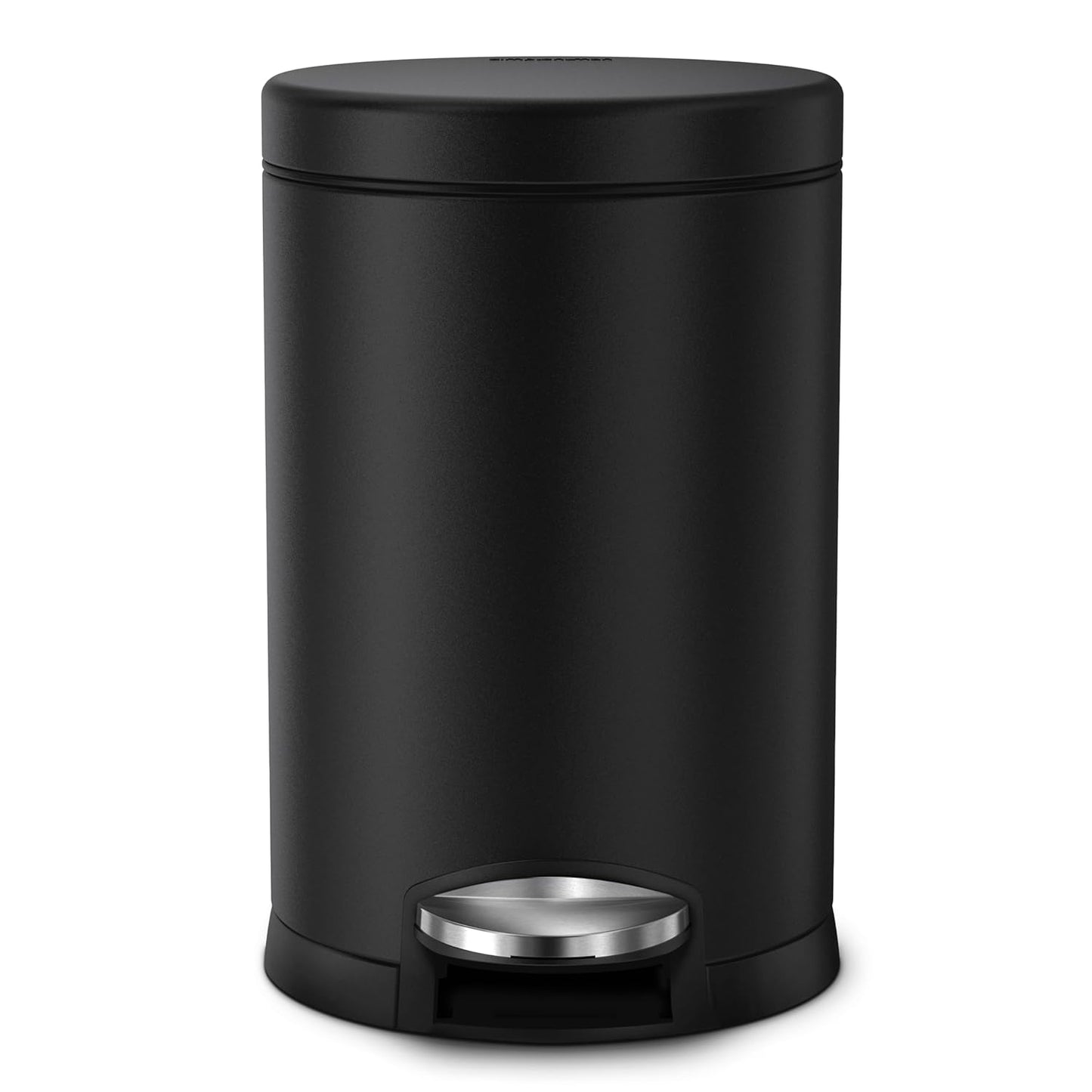 Simplehuman Round Step Can, 4.5L / 1.2 Gallon Compact Bathroom Trash Can