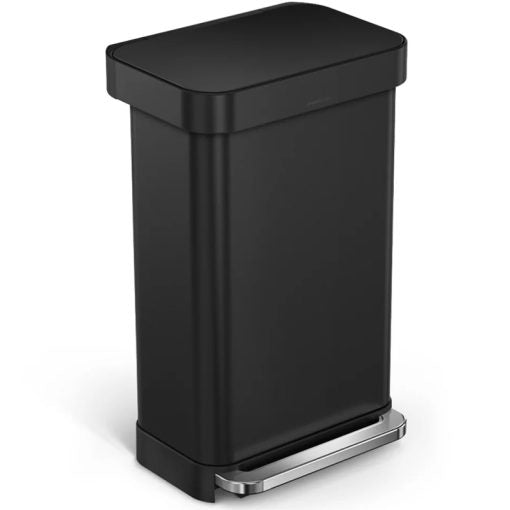 Simplehuman 45L Rectangular Pedal Bin Matte Black