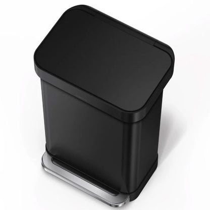 Simplehuman 45L Rectangular Pedal Bin Matte Black