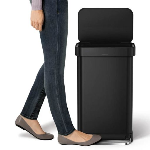 Simplehuman 45L Rectangular Pedal Bin Matte Black