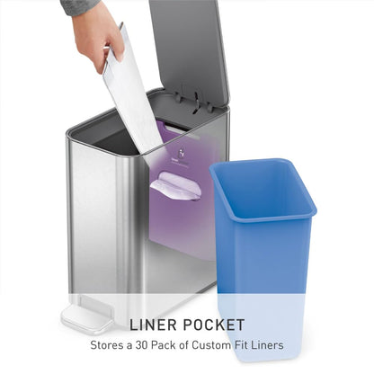 Simplehuman Slim Step Can, 5L / 1.3 Gallon Compact Bathroom Trash Can