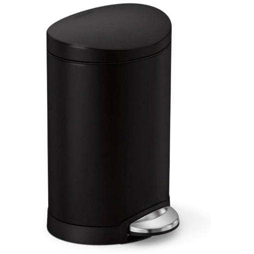 Simplehuman 6L Semi Round Pedal Bin Matte Black