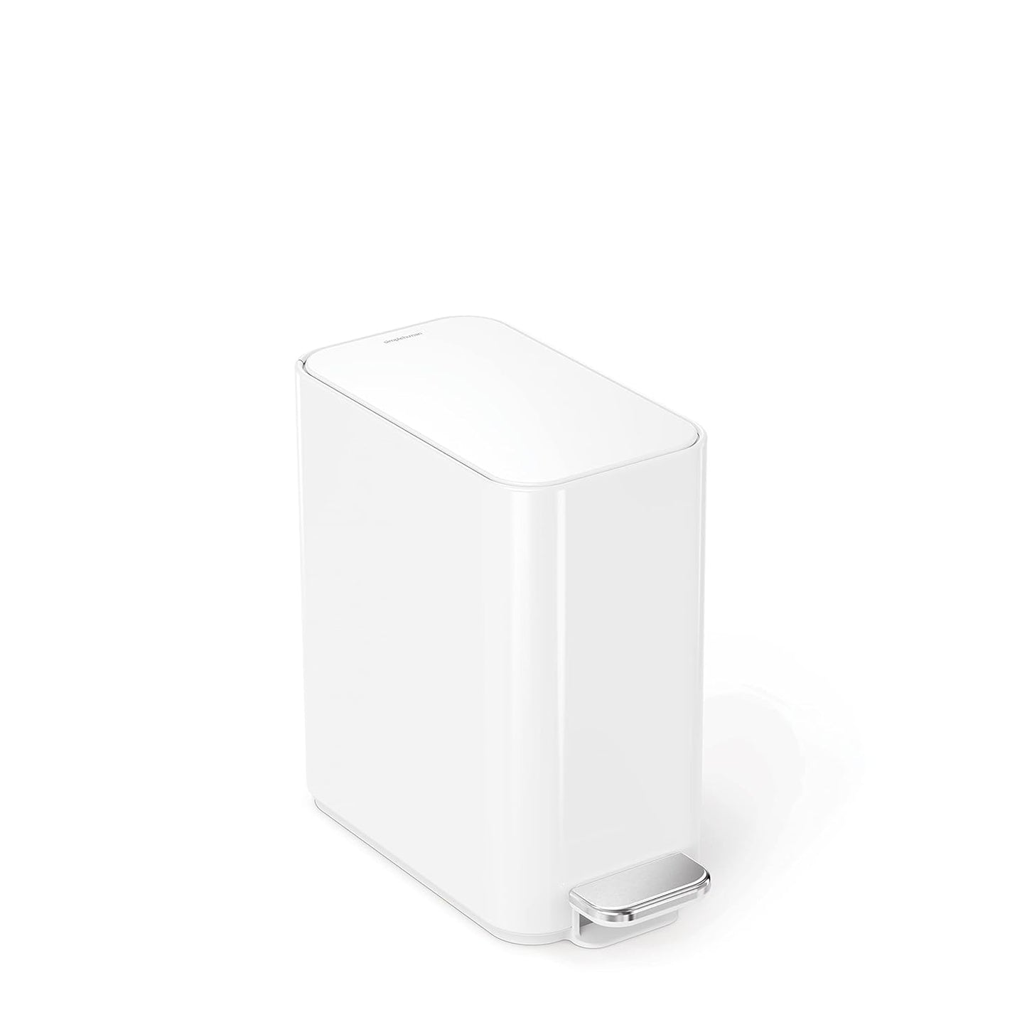 Simplehuman Slim Step Can, 5L / 1.3 Gallon Compact Bathroom Trash Can, Liner Pocket
