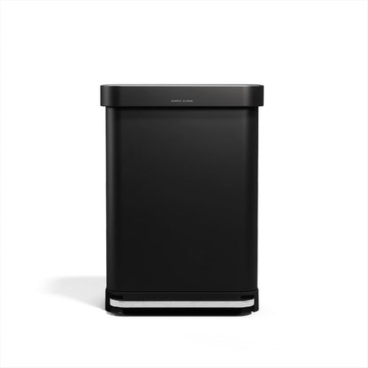 Simplehuman  55L Liner Rim Rectangular Step Can, Matte Black