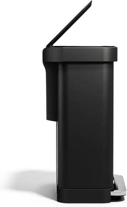 Simplehuman  55L Liner Rim Rectangular Step Can, Matte Black