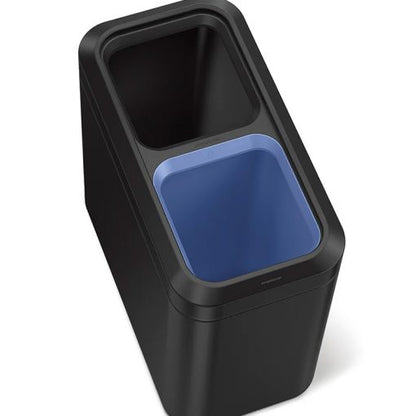 Simplehuman 20L Dual Compartment Slim Open Bin , Matte Black