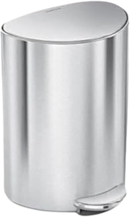 Simplehuman Semi-Round Step Can, 6L / 1.6 Gallon Bathroom Trash Can, Liner Pocket