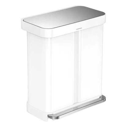 Simplehuman 58L Rectangular Dual Compartment Step-On Trash Can