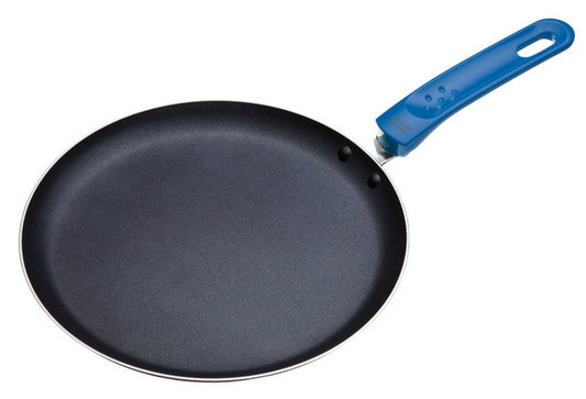 KitchenCraft Colourworks Blue Crêpe Pan with Soft Grip Handle