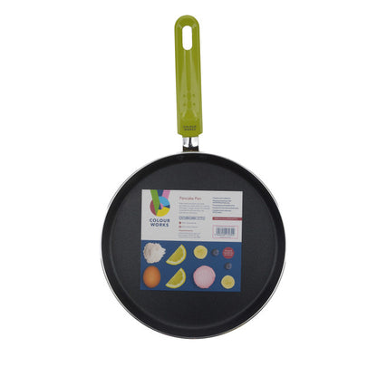 KitchenCraft Colourworks Green Crêpe Pan with Soft Grip Handle