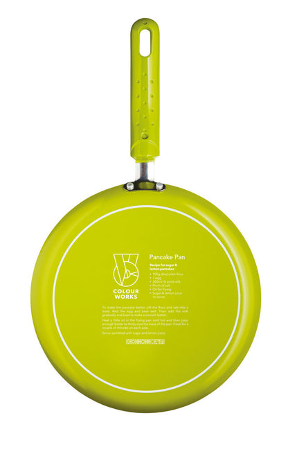 KitchenCraft Colourworks Green Crêpe Pan with Soft Grip Handle