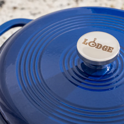 LODGE 6 Quart Blue Indigo Enameled Cast Iron Dutch Oven EC6D32