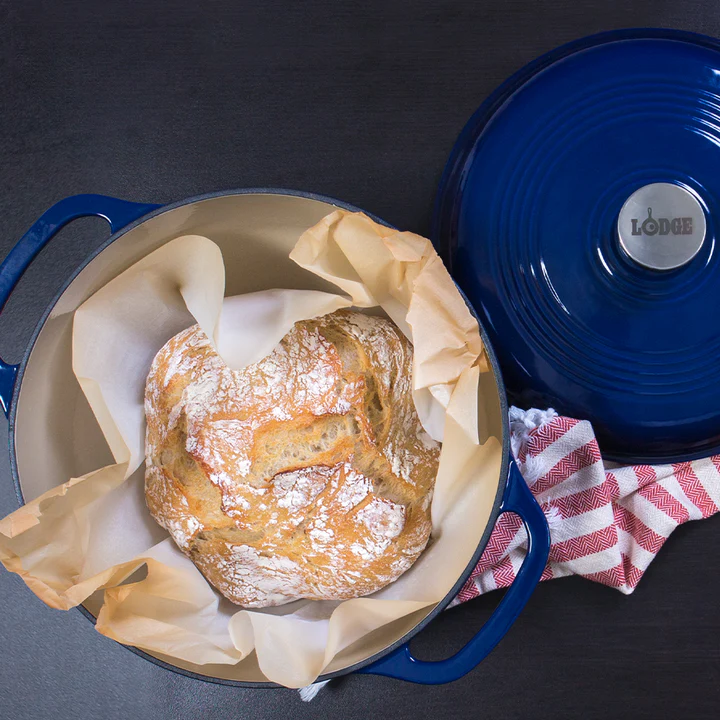 LODGE 6 Quart Blue Indigo Enameled Cast Iron Dutch Oven EC6D32