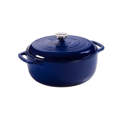 LODGE 6 Quart Blue Indigo Enameled Cast Iron Dutch Oven EC6D32