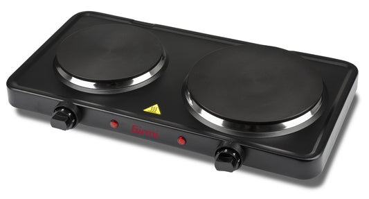 G3Ferrari Girmi PE36 Piastra Double electric stove with cast iron cooking plates (large plate: 18.5 cm, small plate 15.5 cm diameter), 1500W / 1000W power